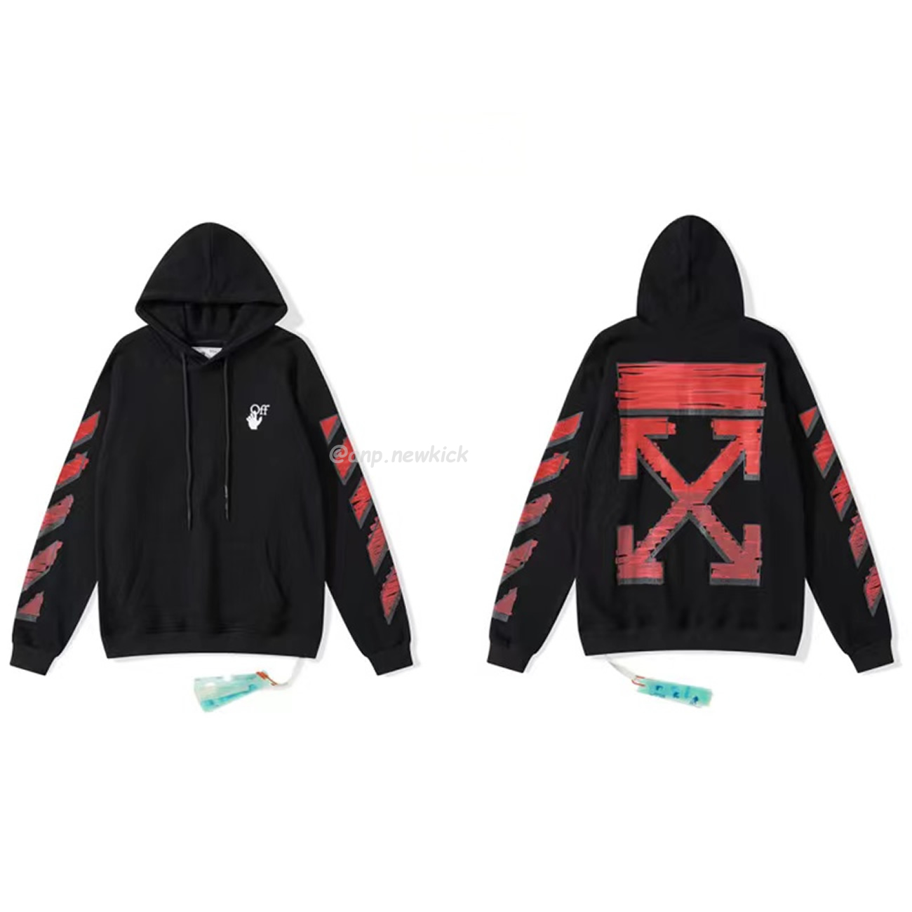 Off White Marker Hoodie Black Fuchsia Red Beige (13) - newkick.app